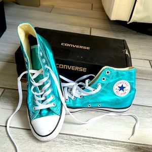 Converse- Sparkly Metallic Teal Hightops